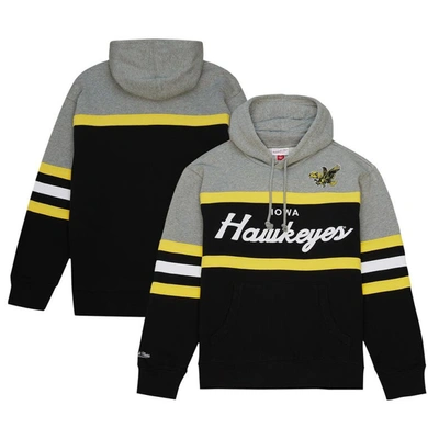 Mitchell & Ness Men's  Black Iowa Hawkeyes Head Coach Pullover Hoodie