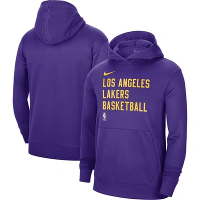 Nike Unisex  Purple Los Angeles Lakers 2023/24 Performance Spotlight On-court Practice Pullover Hoodi