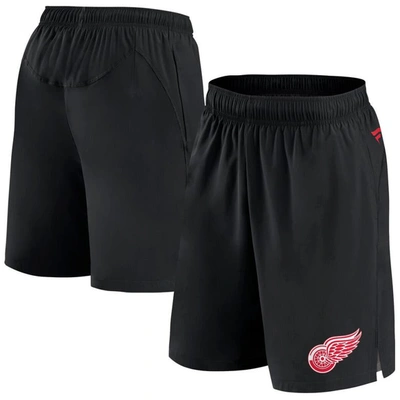 Fanatics Branded  Black Detroit Red Wings Authentic Pro Tech Shorts