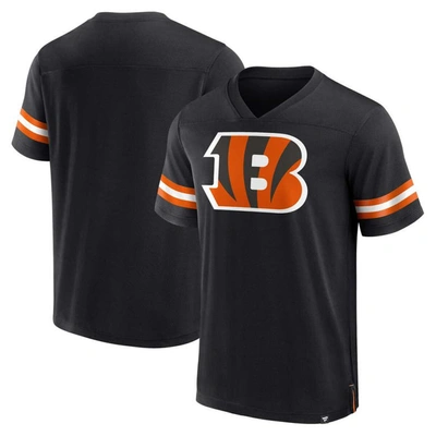 Fanatics Branded  Black Cincinnati Bengals Jersey Tackle V-neck T-shirt
