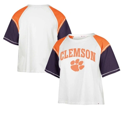 47 Brand '47 White Clemson Tigers Serenity Gia Cropped T-shirt