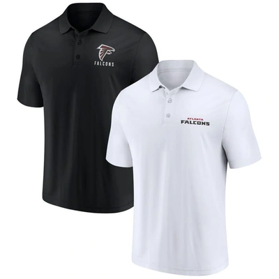 Fanatics Men's  White, Black Atlanta Falcons Lockup Two-pack Polo Shirt Set In White,black
