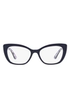 Dolce & Gabbana 54mm Cat Eye Optical Glasses In Blue