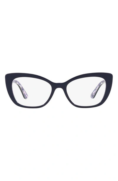 Dolce & Gabbana 54mm Cat Eye Optical Glasses In Blue