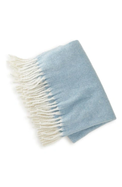 Upwest X Nordstrom Fireside Fleece Throw Blanket In Sky Blue/ Coconut Cream