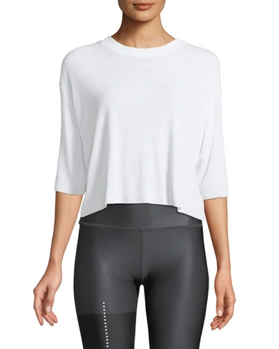 Alo Yoga Abyss Short-sleeve Crewneck Top In White