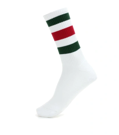 Gucci Little William Striped Web-cuff Socks In White