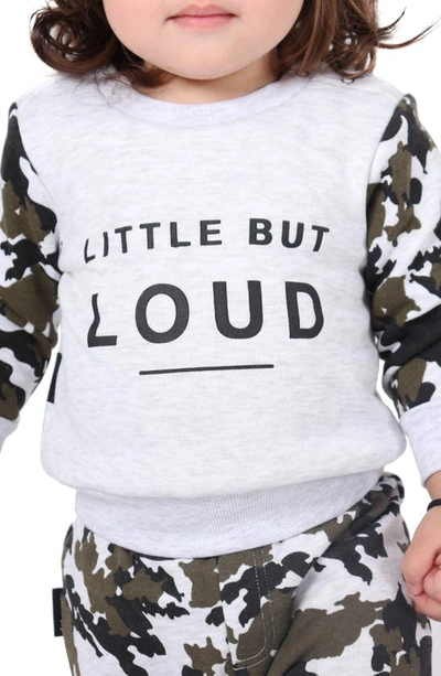 Dot Australia Babies' Camo Print Sweatshirt & Joggers Set In Marled Grey