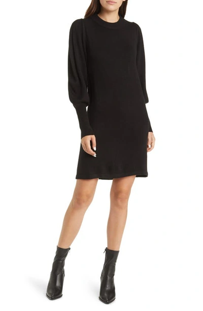 French Connection Babysoft Balloon Sleeve Sweater Dress In Black