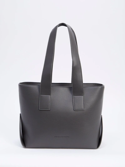 French Connection Jeenaa X Pu Tote Bag Charcoal In Grey