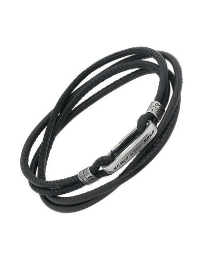 Marco Dal Maso Men's Lash Leather Double Wrap Bracelet