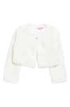 Bcbg Kids' Faux Fur Jacket In White