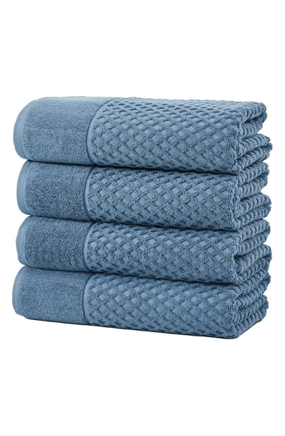 Woven & Weft Diamond Textured 6-pack Cotton Towels In Blue