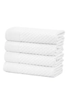 Woven & Weft Diamond Textured 6-pack Cotton Towels In Optic White