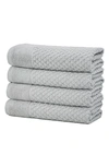 Woven & Weft Diamond Textured 6-pack Cotton Towels In Light Grey