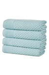 Woven & Weft Diamond Textured 6-pack Cotton Towels In Pastel Blue