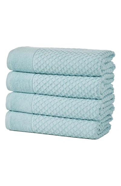 Woven & Weft Diamond Textured 6-pack Cotton Towels In Pastel Blue