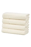 Woven & Weft Diamond Textured 6-pack Cotton Towels In Ivory