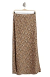 Wayf Satin Bias Midi Skirt In Cheetah