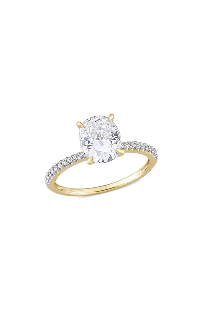 Delmar 14k Yellow Gold Created Moissanite Engagement Ring