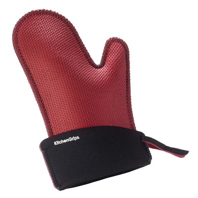 Kitchen Grips Silicone Chef's Oven Mitt Large, Red/black