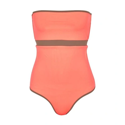 Heidi Klein Bb Coral Reversible Strapless Swimsuit