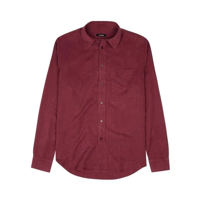 J. Lindeberg David Burgundy Tencel Shirt