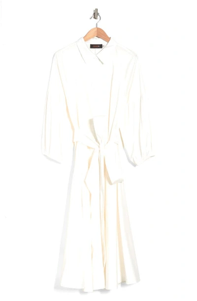 Renee C Button-up Shirt Maxi Dress In Ivory