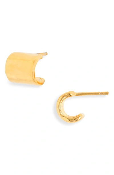 Monica Vinader Siren Muse Huggie Hoop Earrings In Yellow Gold