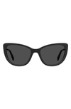 Moschino 54mm Cat Eye Sunglasses In Black/ Grey