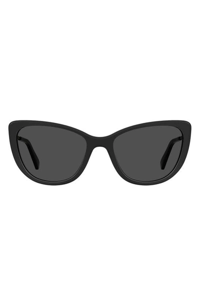 Moschino 54mm Cat Eye Sunglasses In Black/ Grey