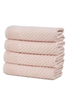 Woven & Weft Diamond Textured 6-pack Cotton Towels In Pink