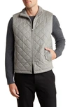 Stewart Of Scotland Diamond Quilt Wool & Cashmere Vest In Grey