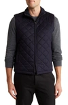 Stewart Of Scotland Amicale Diamond Quilt Wool & Cashmere Vest In Navy