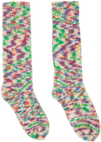 Apc Knitted Wool-mohair Socks In Saa Multicolor