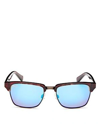 Maui Jim Men's Kawika Polarized Mirrored Square Sunglasses, 54mm In Tortoise And Antique Gold With Blue Hawaii Lens