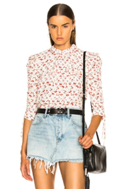 Veronica Beard Howell Floral Blouse White/floral In Multi