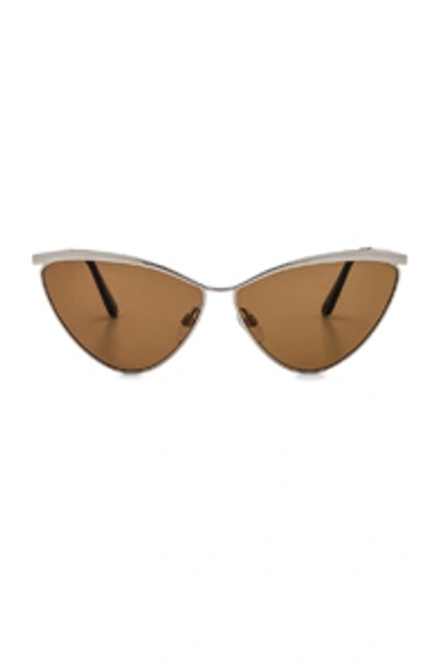 Balenciaga Cat Eye Sunglasses In Silver & Vintage Brown