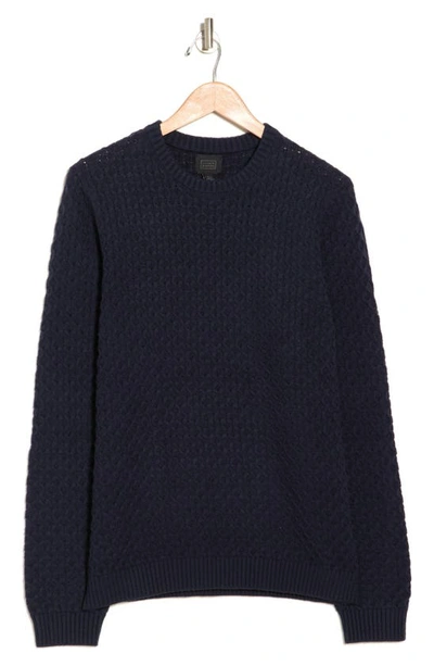 14th & Union Cable Knit Crewneck Sweater In Navy