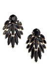 Ettika Crystal Chandelier Earrings In Black