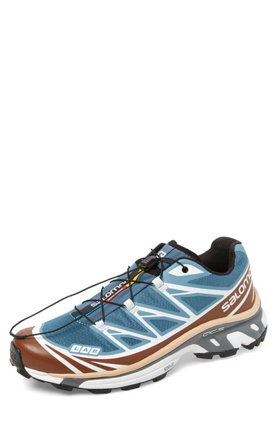 Salomon Gender Inclusive Xt-6 Adv Sneaker In Aegean Blue/ Tortoise/ Taffy