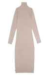 Honor The Gift Mock Neck Long Sleeve Rib Dress In Clay