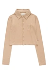 Honor The Gift Monogram Rib Button-up Shirt In Sand
