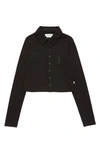 Honor The Gift Monogram Rib Button-up Shirt In Black