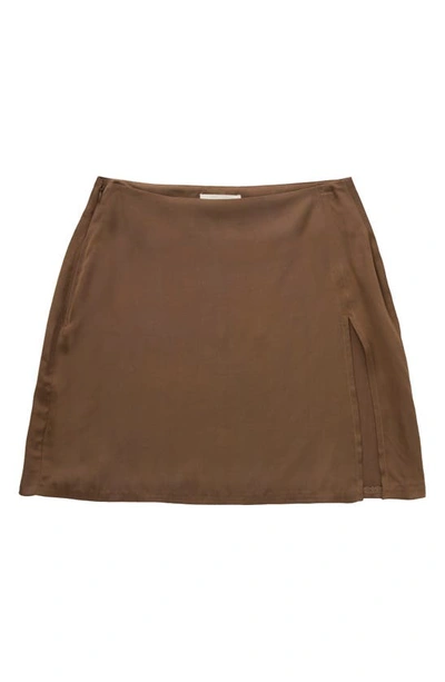 Honor The Gift Slit Miniskirt In Brown