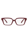 Tiffany & Co 53mm Rectangular Reading Glasses In Dark Red