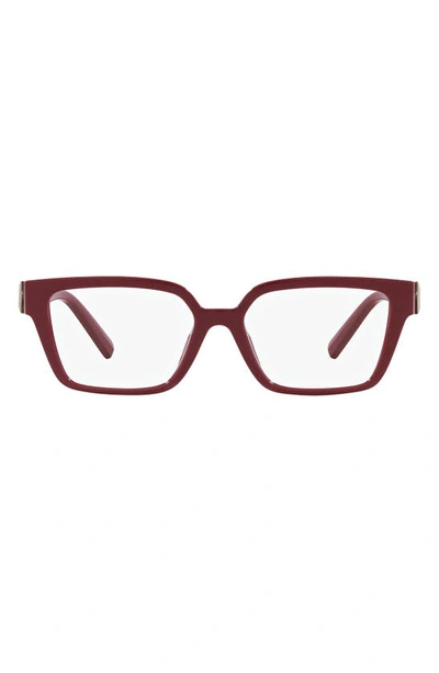 Tiffany & Co 53mm Rectangular Reading Glasses In Dark Red