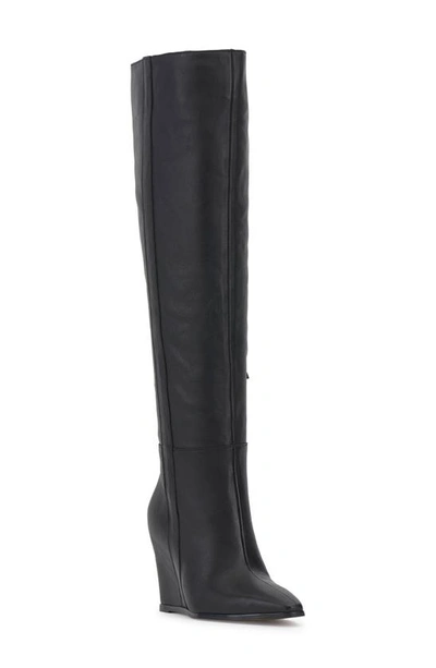 Vince Camuto Tiasie Over The Knee Wedge Boot In Black