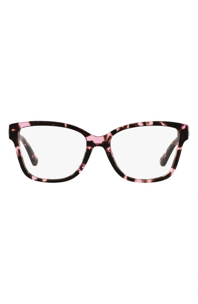Michael Kors Orlando 54mm Square Optical Glasses In Pink Tort