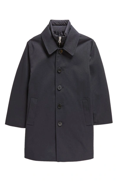 Reiss Kids' Perrin Jr. Trench Coat With Quilted Bib Inset In Navy